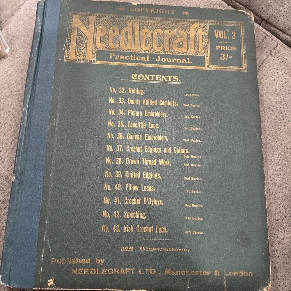 Needlecraft Practical Journal Vol 3 HC Antique Rare #32-43 Manchester London